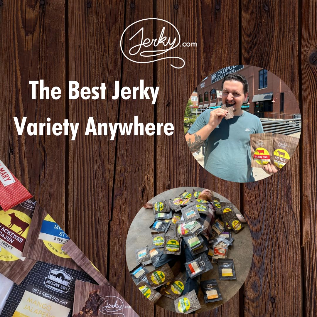 Jerky.com Hot Jerky Combo - Featuring Habanero, Classic Hot, Carolina Reaper, Ghost Pepper - Perfect for Heat Seekers and Flavor Enthusiasts - Beef Jerky Gift for Men (4 Flavors - 2.5 oz. bags)