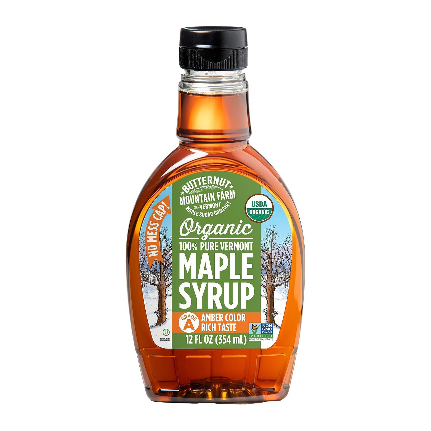 Butternut Mountain Farm Pure Vermont Maple Syrup, Grade A, Amber Color, Rich Taste, All Natural, Easy Pour Jug, 32 Fl Oz, 1 Qt