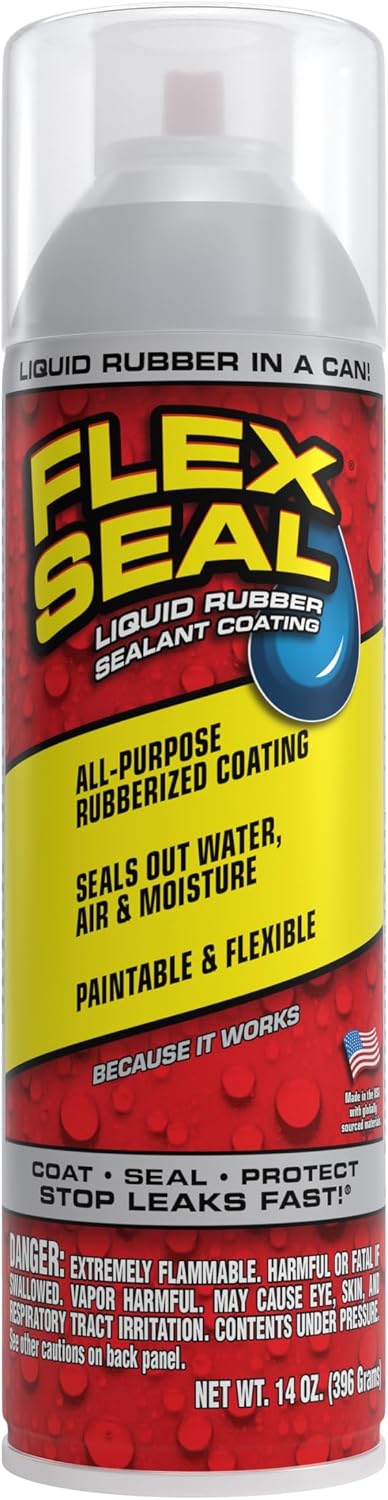 Flex Seal, 14 oz, 2-Pack, Black, Stop Leaks Instantly, Waterproof Rubber Spray On Sealant Coating, Perfect for Gutters, Wood, RV, Campers, Roof Repair, Skylights, Windows, and More