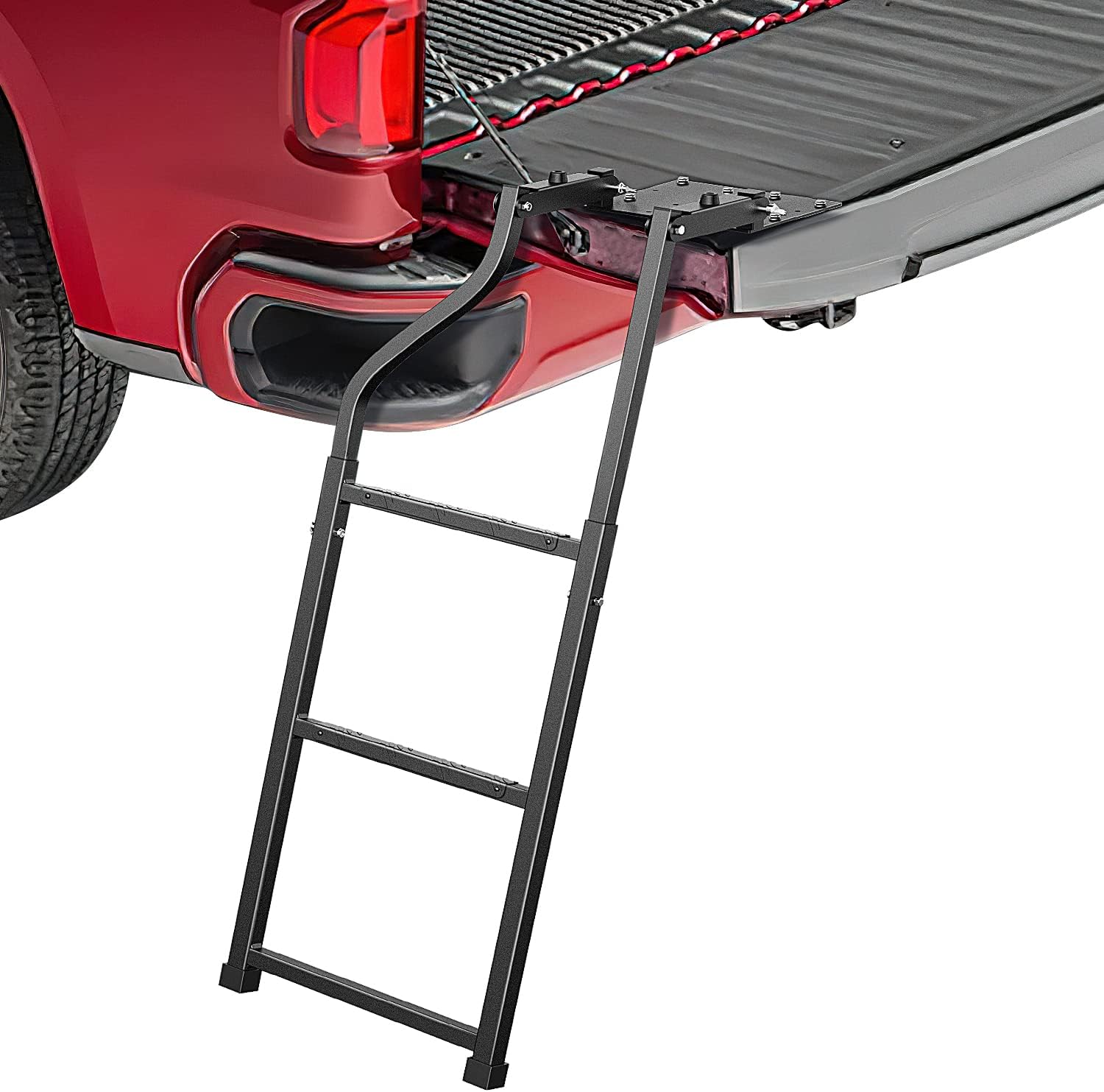 Nilight Aluminum Slip-Proof Nerf Steps 2Pcs Black for Pickup Trucks | Drilling required Universal Side Step Side Hoop Steps Nerf Bars Assembly for Chevy (Chevrolet) Ford Toyota GMC Dodge RAM