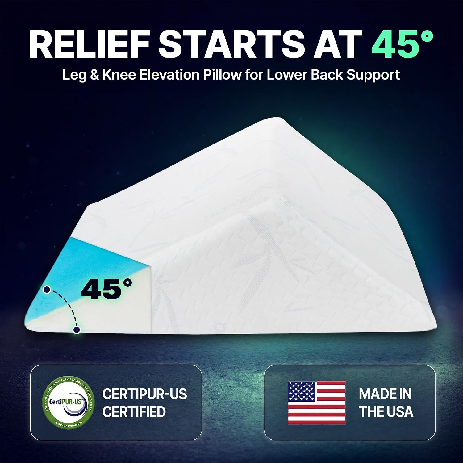 The Angle Wedge Pillow – Leg & Knee Pillow Wedge for Sciatica Pain Relief, Body Pain, Lumbar Decompression – Triangle Foam Cushion Bed Bolster for Lower Back Support, Small | Leg and Knee Pillow Wedge, Body Pain, Lumbar Decompression, Triangle Foam Cushi…