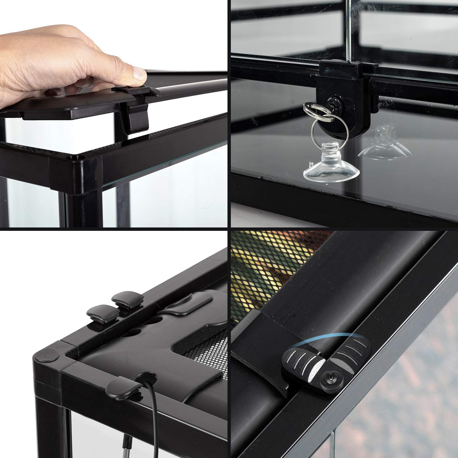 REPTI ZOO 85 Gallon Large Reptile Tank, Wide & Tall Tempered Glass Large Reptile Terrarium 47.2" x 17.7"x 23.6" for Tortoise Snake