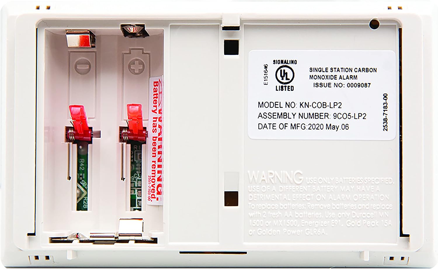 Kidde Carbon Monoxide Detector, Battery Powered CO Alarm with LEDs, Test-Reset Button, Low Battery Indicator, Portable