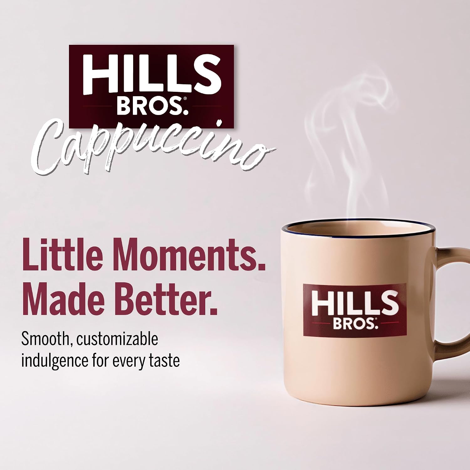 Hills Bros. Cappuccino Mix – Rich, Frothy Coffeehouse-Tasting Instant Drink Mix – Quick and Easy Preparation – Perfect for Hot & Iced Drinks & Creaming Coffee – Double Mocha, 1 Pack of 16oz