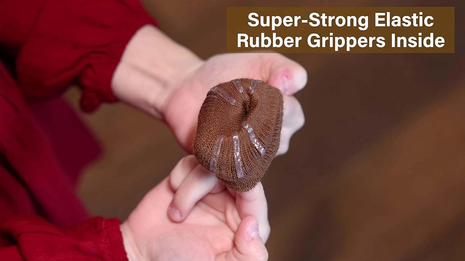 Small/Chocolate Brown, NancyProtectz Patented with Grips/Chair Leg Floor Protectors. The Original Furniture Sock