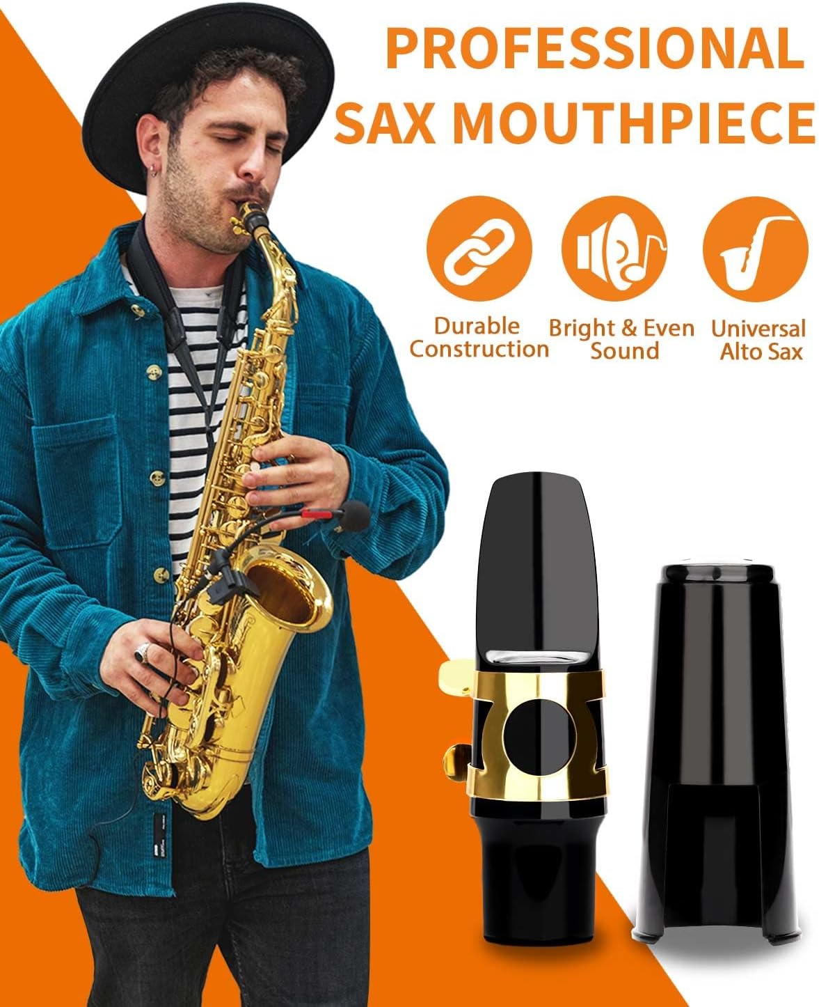 LMS Alto Saxophone Mouthpiece Reeds Kit with EVA Storage Case for Beginners | Alto Sax Mouth Piece Literature Reeds Set With Storage Bag