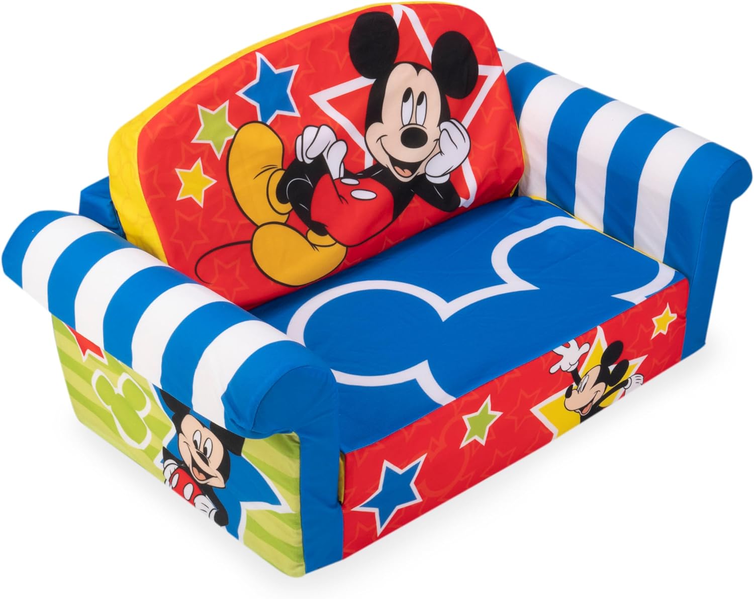 Marshmallow Furniture, Children's 2 in 1 Flip Open Foam Sofa, Minnie Mouse, by Spin Master | Pullout Foam Sleeper for Folding Lounging, Sitting, and Napping for Toddlers & Kids, Bedroom and Playroom Use