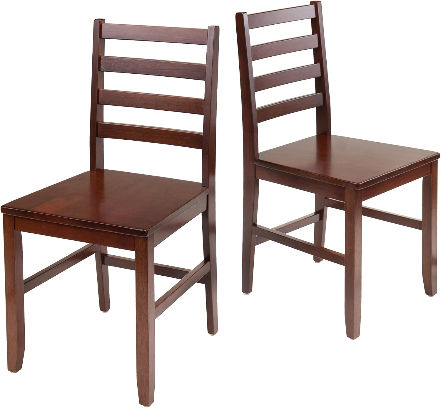 Winsome Alamo 3-Pc Double Drop Leaf Dining Table with 2 Ladder Back Chairs, Walnut