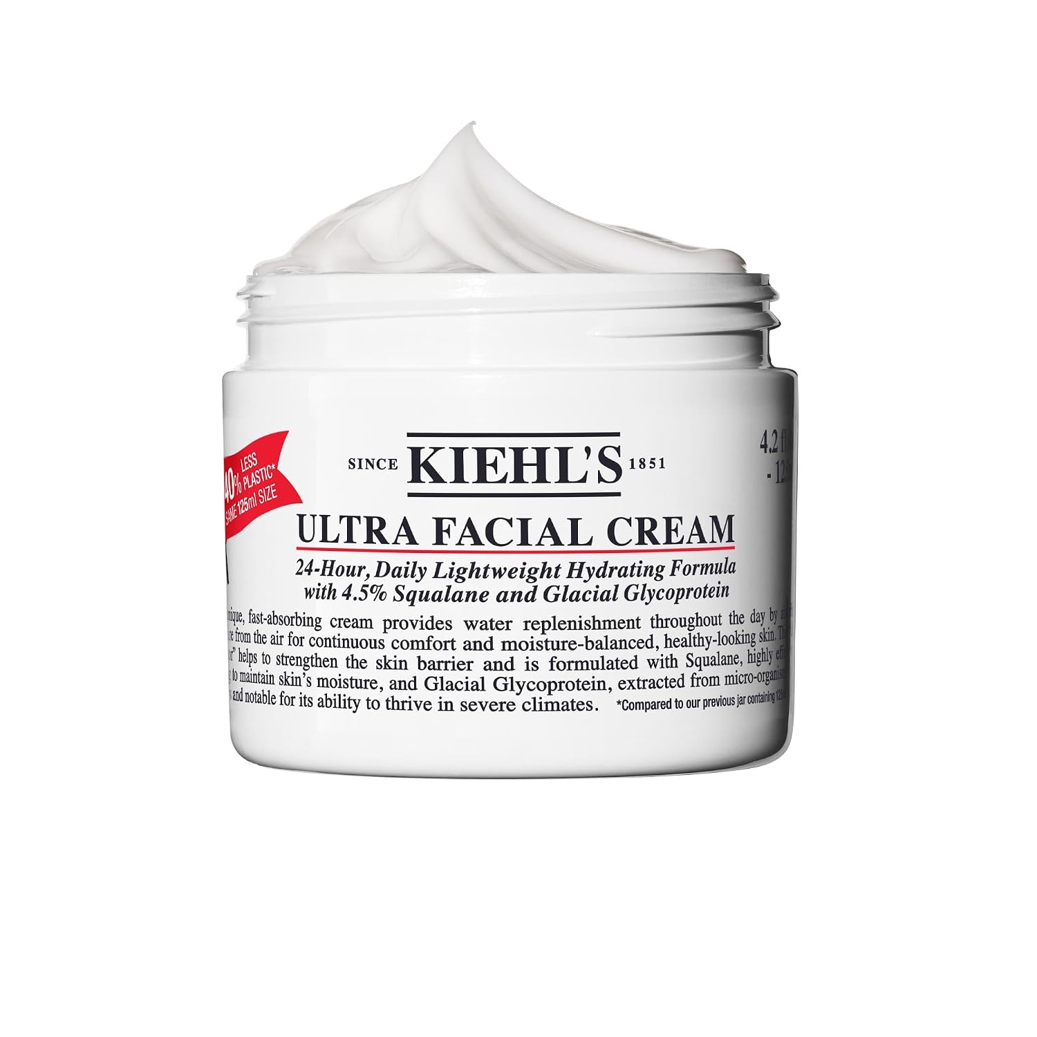 Kiehl's - Ultra Facial Cream Daily Moisturizer with 4.5% Squalane | Face Cream for Long-Lasting Hydration & Moisture - Fragrence Free & Suitable for All Skin Types