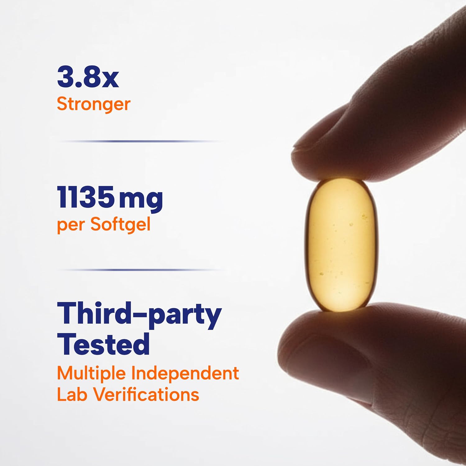 OmegaVia Ultra Concentrated Omega 3 Fish Oil, EPA DHA 1135 mg (60 Softgels) | 3x More Omega-3 in One Pill