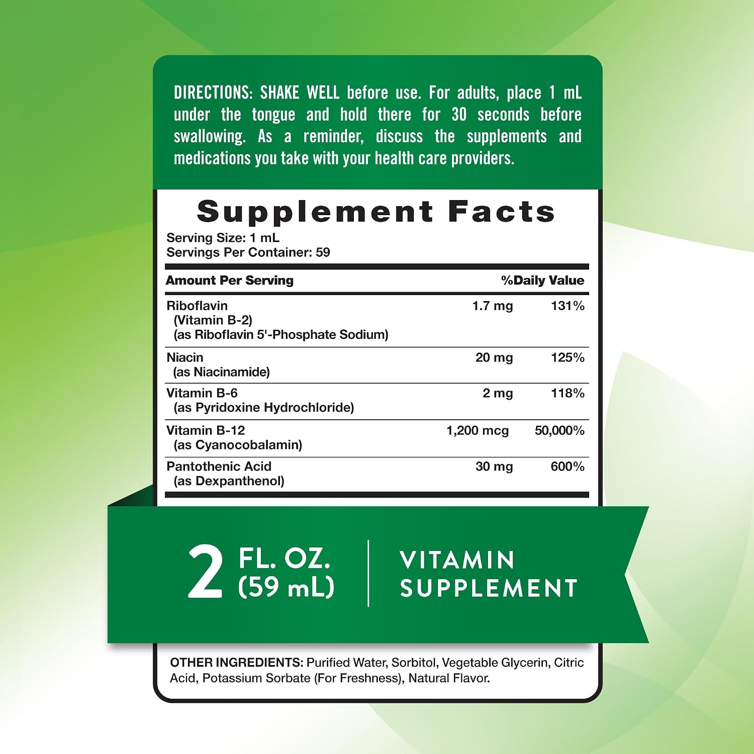 Nature's Truth Sublingual B Complex | with B12 | 2 Fluid Ounces