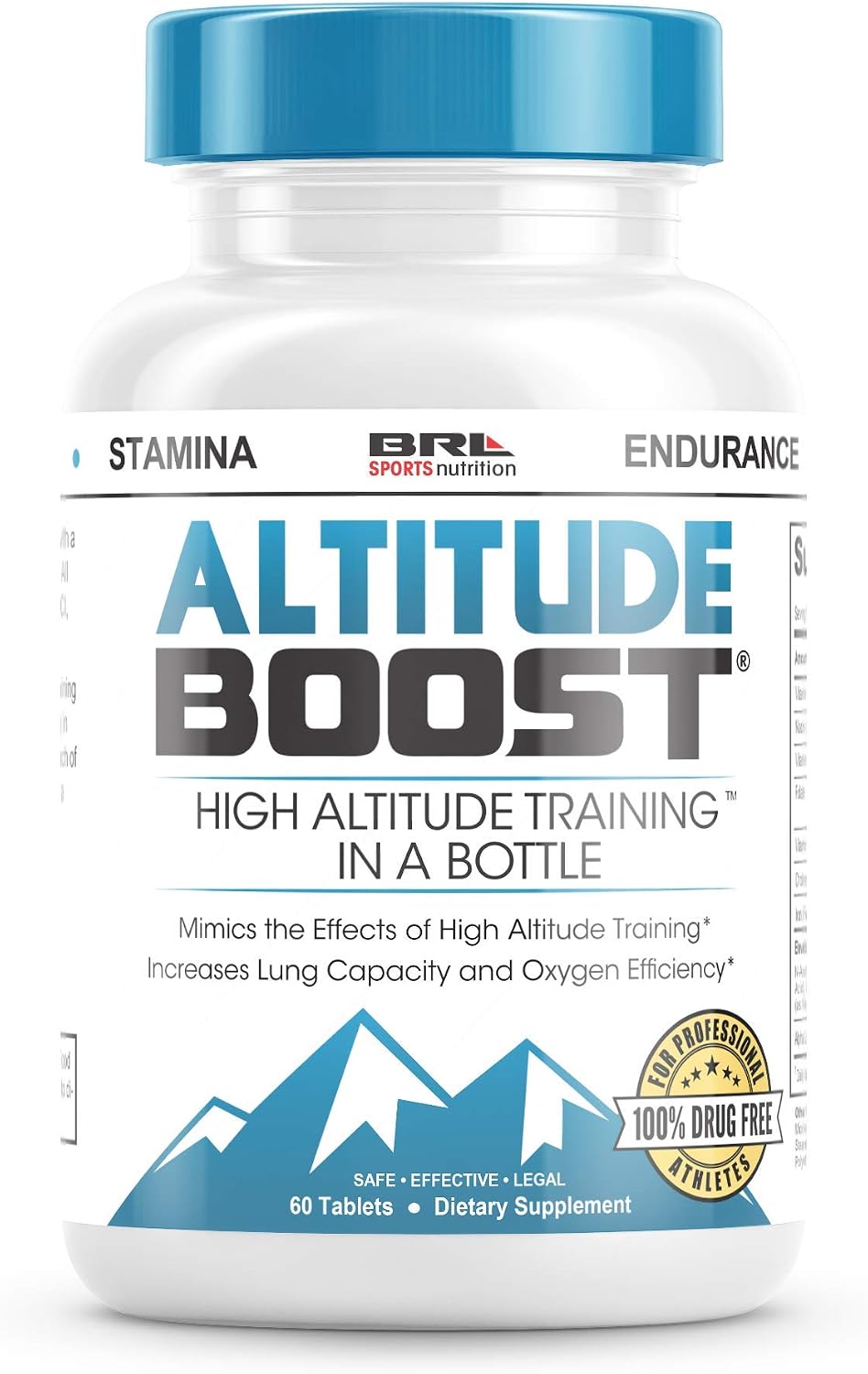 #1 Endurance Supplement - Mimics the Effects of High Altitude Training - Increases Lung Capacity and Oxygen Efficiency, 60 Tablets