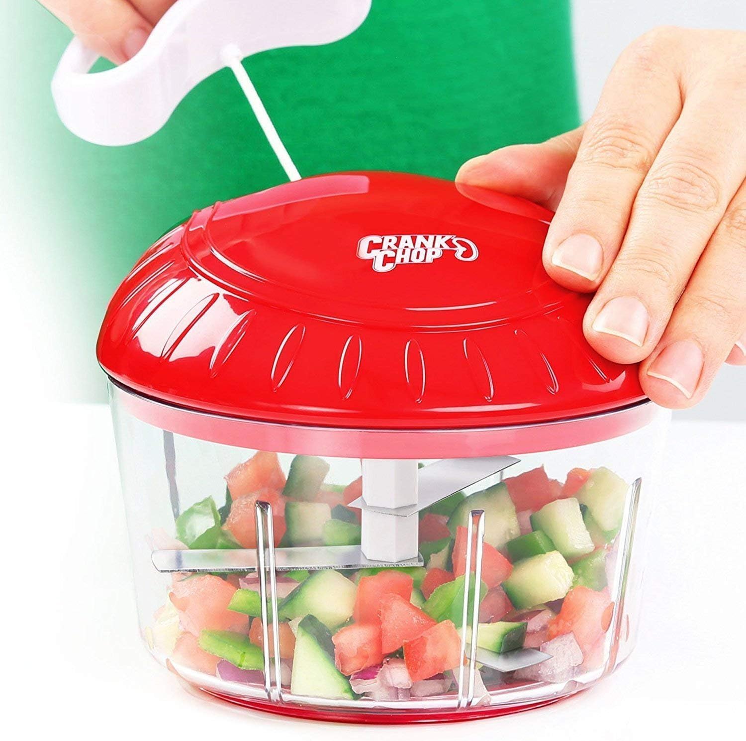 Food Chopper and Processor Original - Chop Dice Puree Vegetables Onions Tomatoes Garlic Meats and Nuts in Just Seconds for Delicious Meals - Perfect