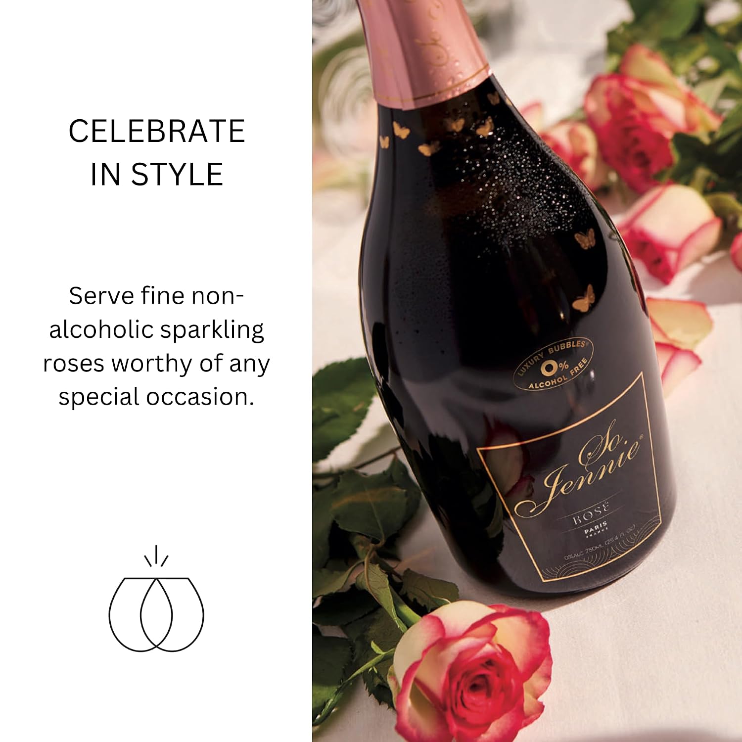 Non-Alcoholic Rosé Wine Sampler - 4 Bottles (25.4 Fl Oz Each) So Jennie Sparkling, Le Petit Chavin, Pierre Zéro Signature