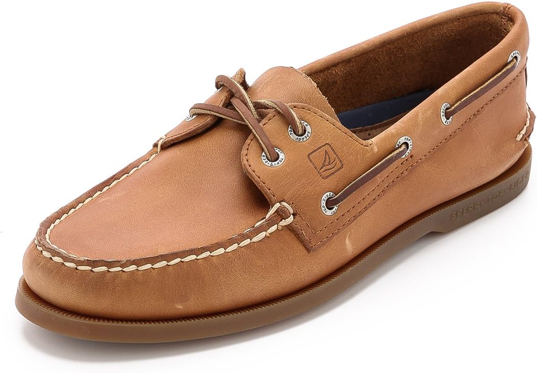 Sperry Men's Authentic Original 2-Eye Leather Boat Shoe, Sahara, 10.5