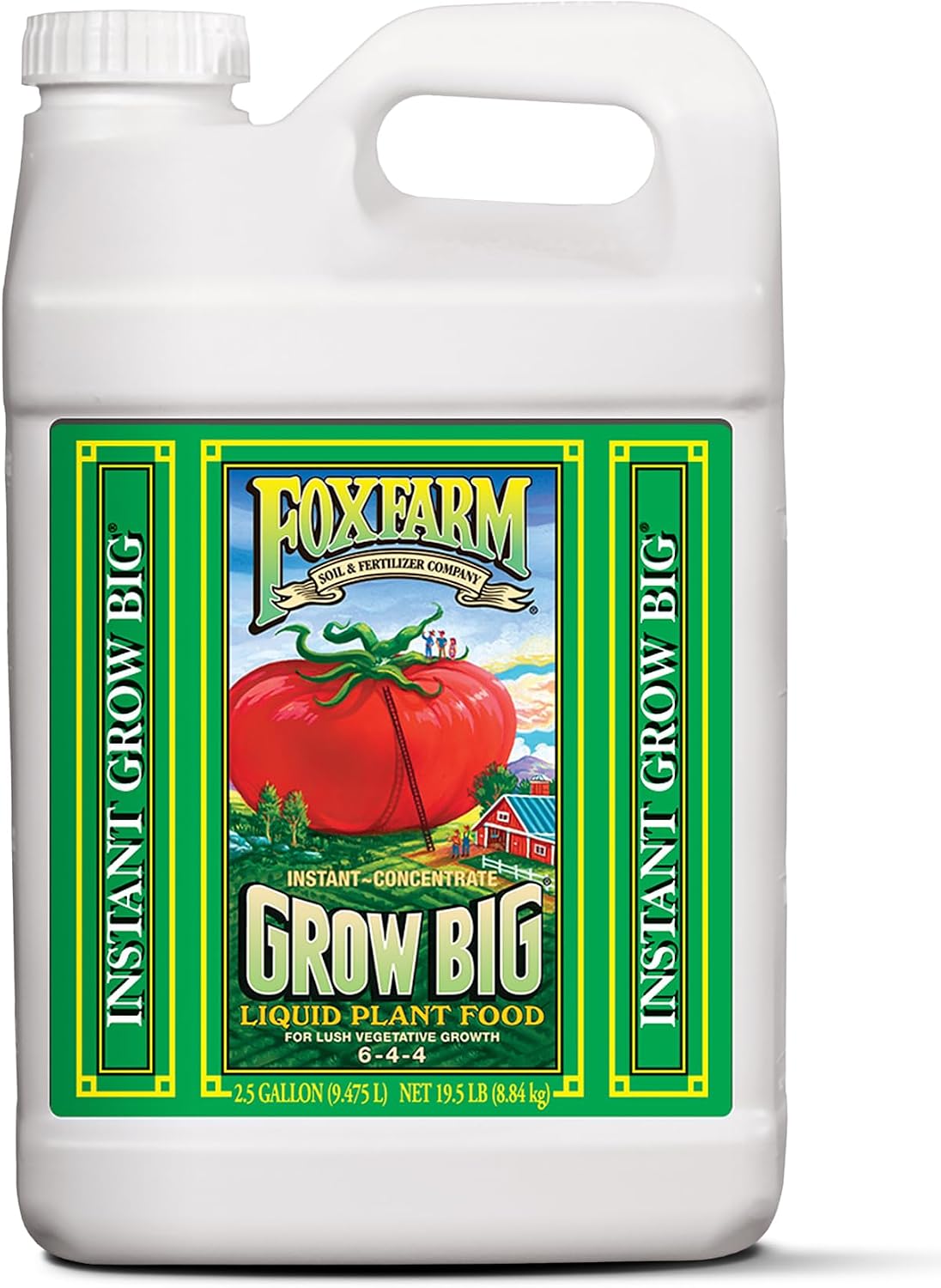 FoxFarm Grow Big Liquid Plant Food - 6-4-4 House Plant Fertilizer for Lush Vegetative Growth, Fast Nutrient Uptake for Roses, Tomatoes & Veggies - Quart Size Concentrate