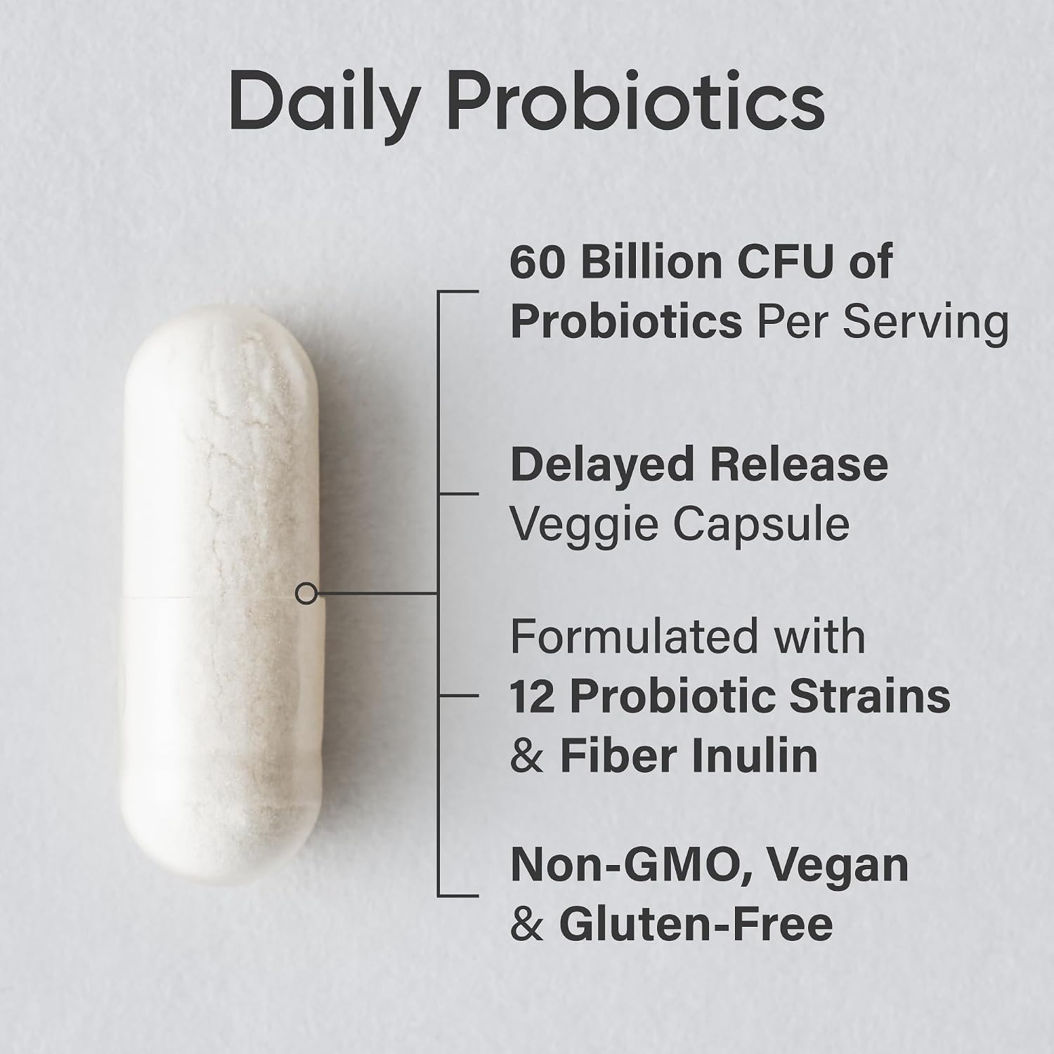 Sports Research® Daily Probiotics 60 Billion CFU w/Prebiotics, 30 Count