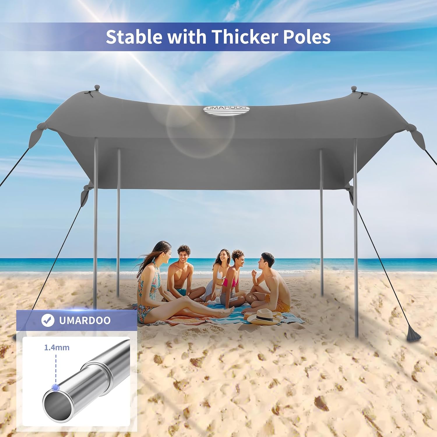 UMARDOO Family Beach Tent Canopy Sun Shade Portable 10×10FT
