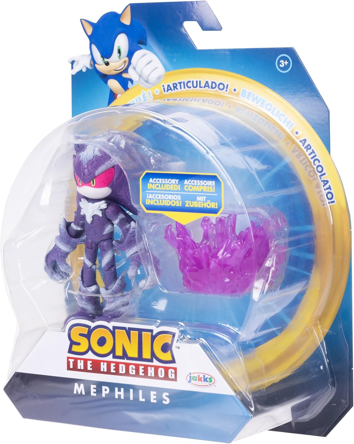 Sonic the Hedgehog 4-inch Mephiles the Dark Action Figure with Purple Mist Base Accessory. Ages 3+ (Officially Licensed by Sega)