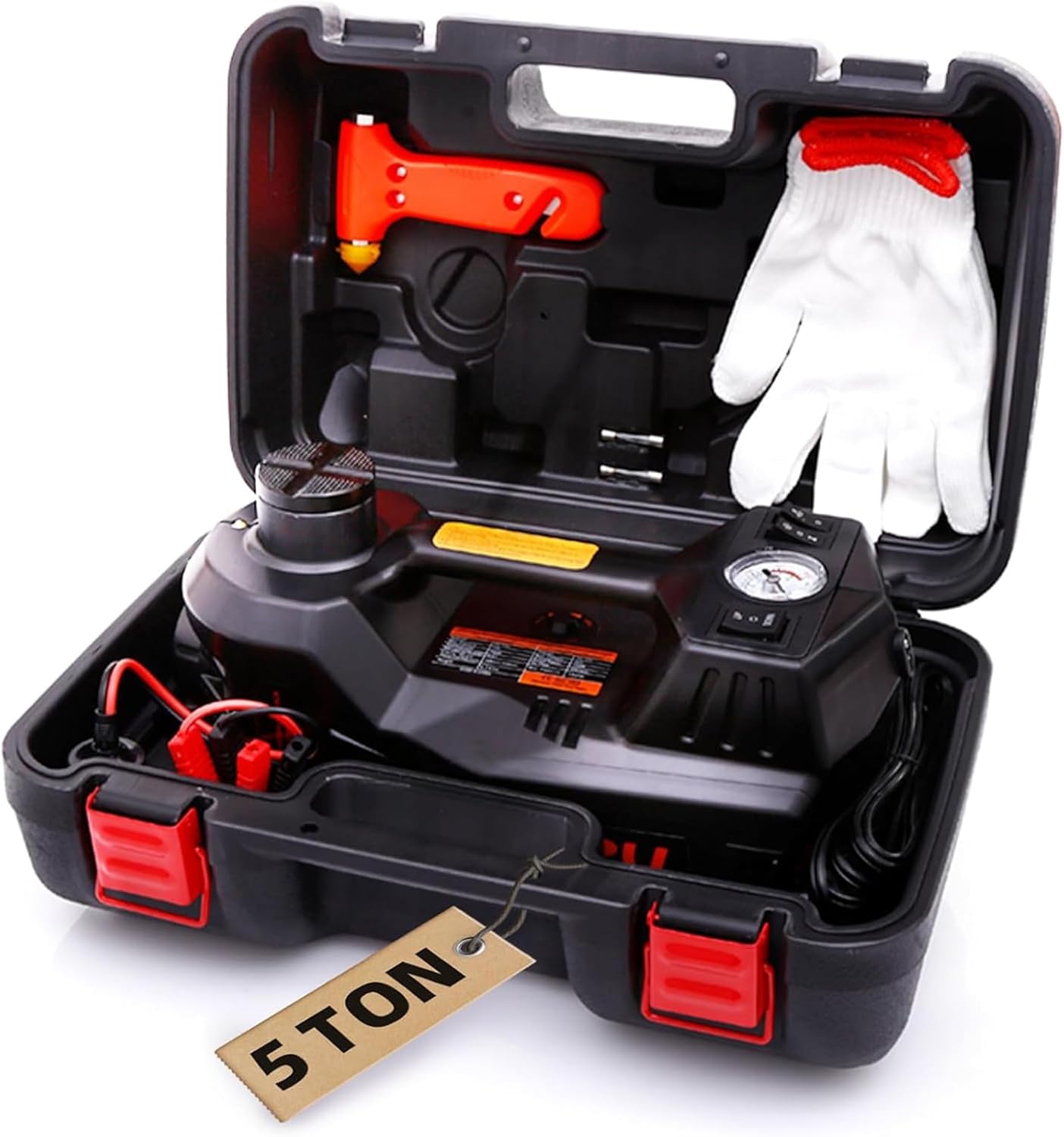 STANDTALL Electric Car Jack 5 Ton 12V Hydraulic Jack, Built-in Inflator