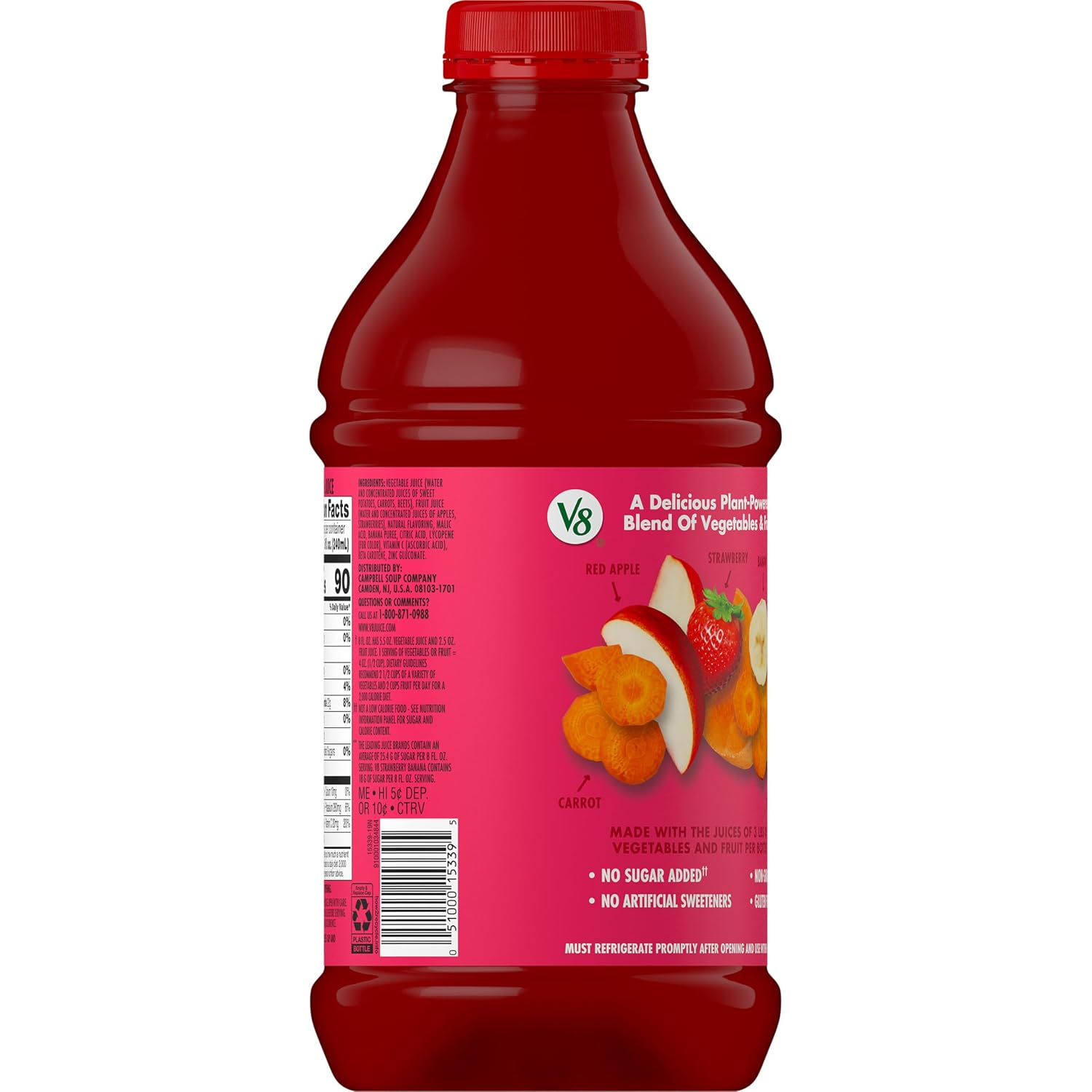 V8 Blends 100% Juice Pomegranate Blueberry Juice, Fruit and Vegetable Juice Blend, 46 Fl Oz Bottle