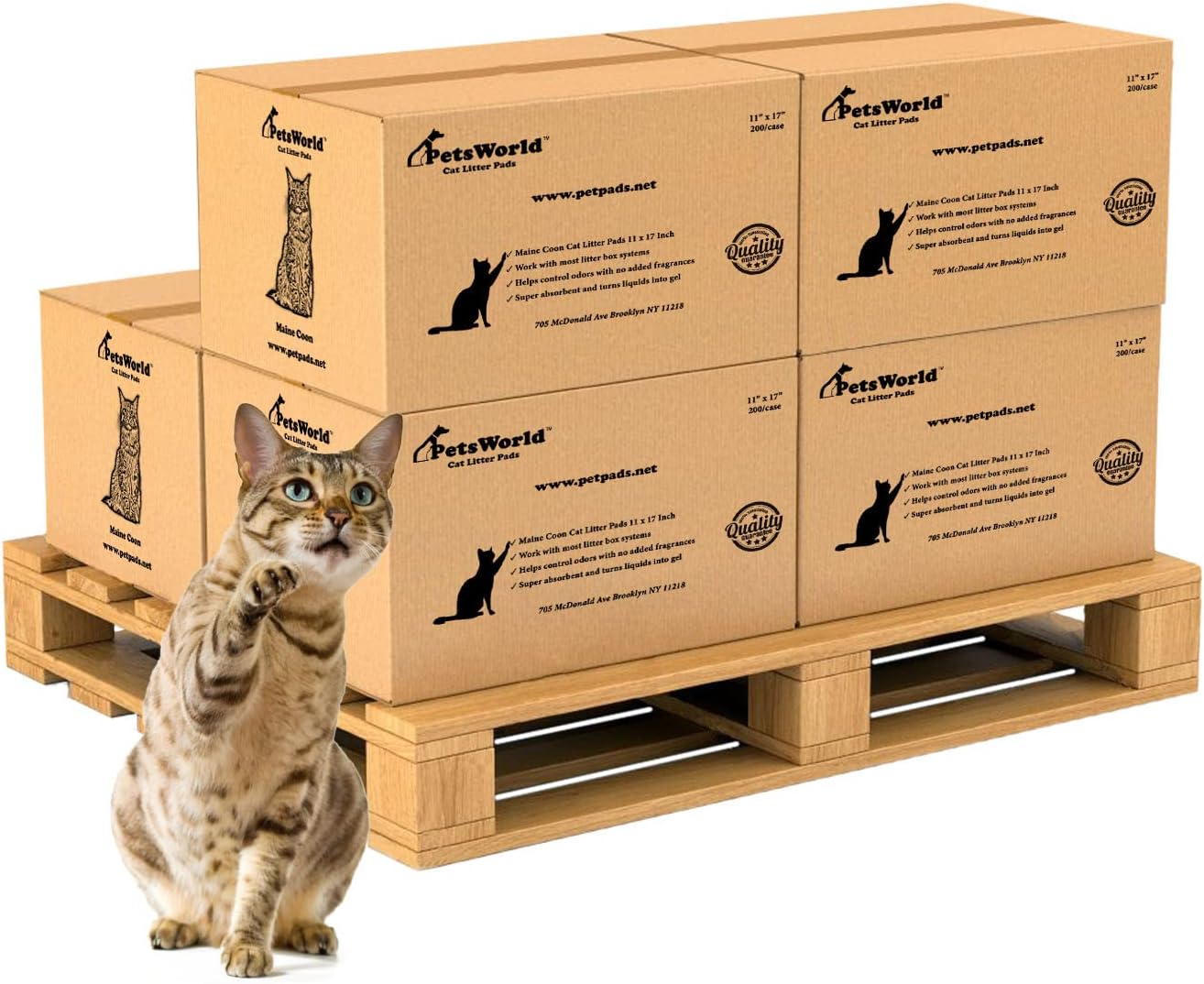 PetsWorld Universal Fit Cat Pad Refills for Litter Box, Fresh Scent, Odor Control, Pack of 200