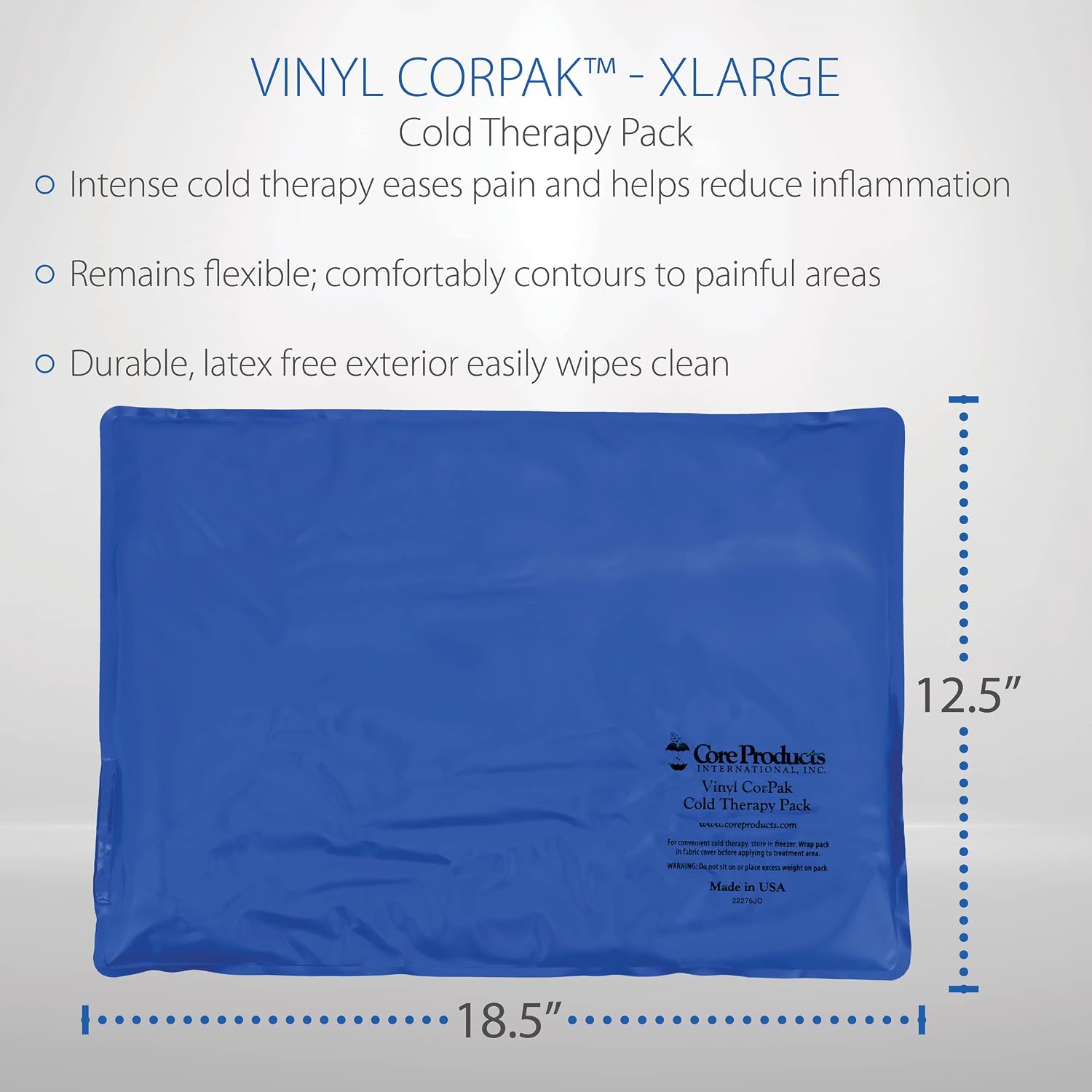 Core Products Flexible Vinyl Intense Cold Pack for Neck, Shoulders & Back - 11" X 15"