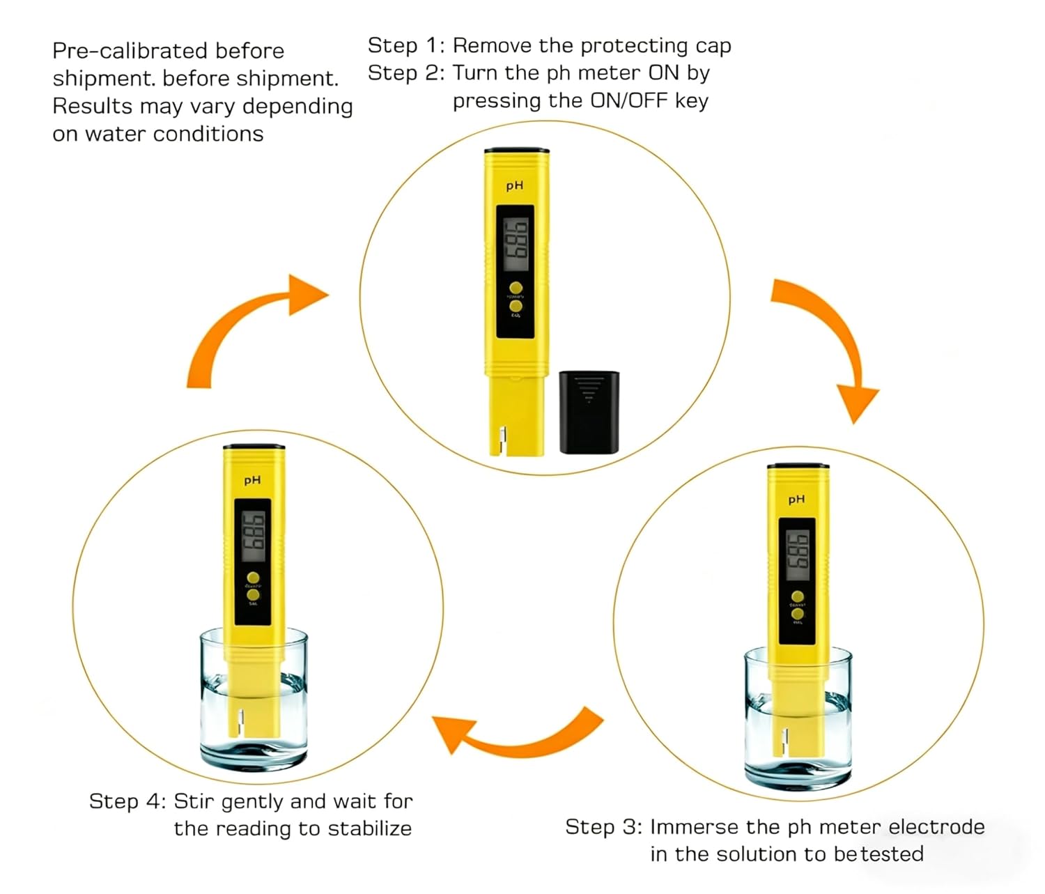 Digital pH Meter Tester Pen for Water, Pre-Calibrated, High Accuracy ±0.01, 0–14 pH Range, Pocket Size for Drinking Water, Pool
