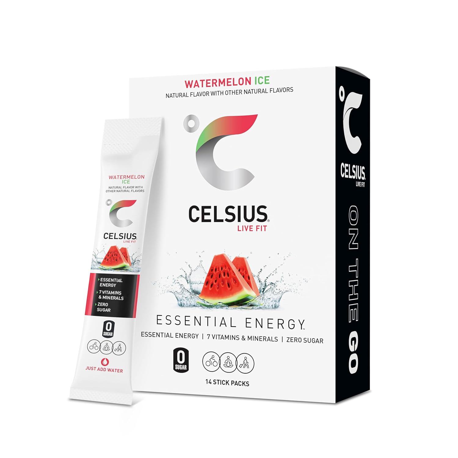 CELSIUS On-The-Go Powder Stick Packs, Zero Sugar (14 Sticks per Pack)