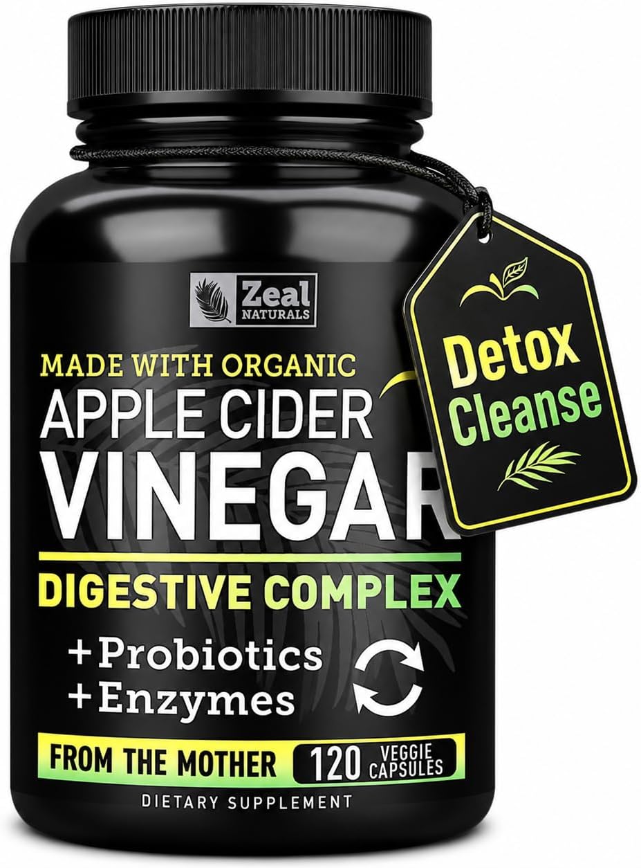 Zeal Organic Apple Cider Vinegar Capsules + Digestive Complex | GLP-1 Support