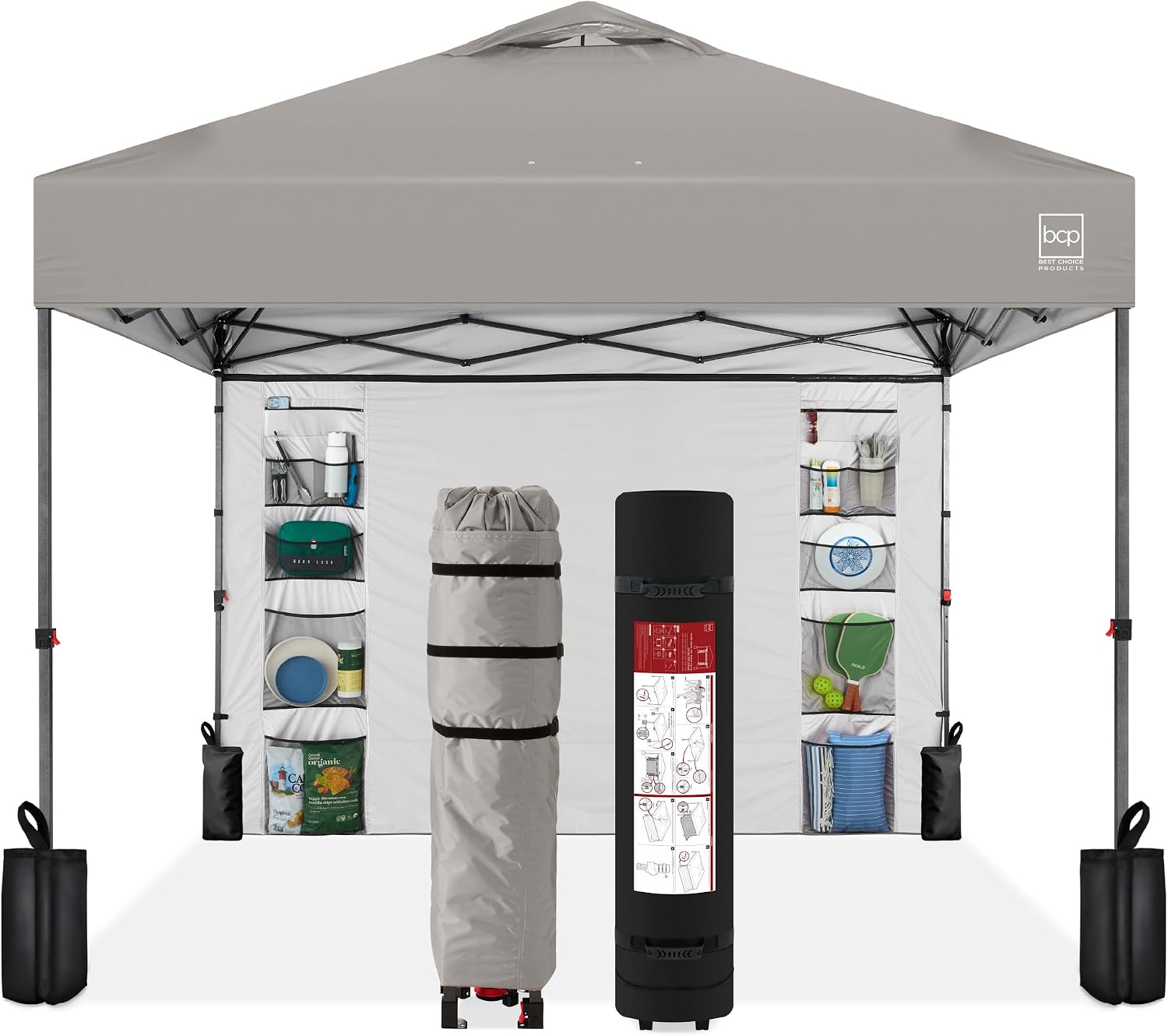Best Choice Products 10x10ft Pop Up Canopy Tent, Outdoor Shade, 1 Person 1 Minute Set Up, Carry Case, 4 Weight Bags - White