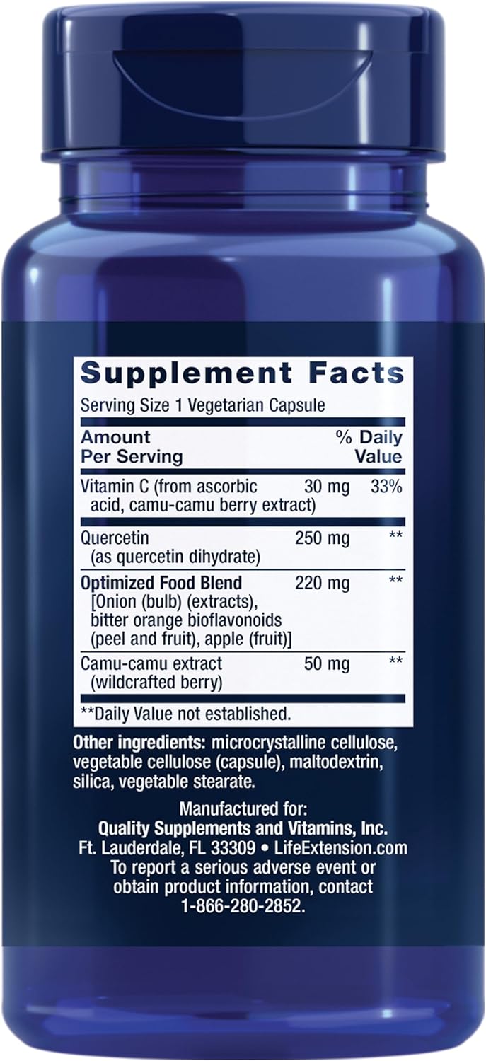 Life Extension Optimized Quercetin 250 mg Supports Immune Health, Heart Health, Non-GMO