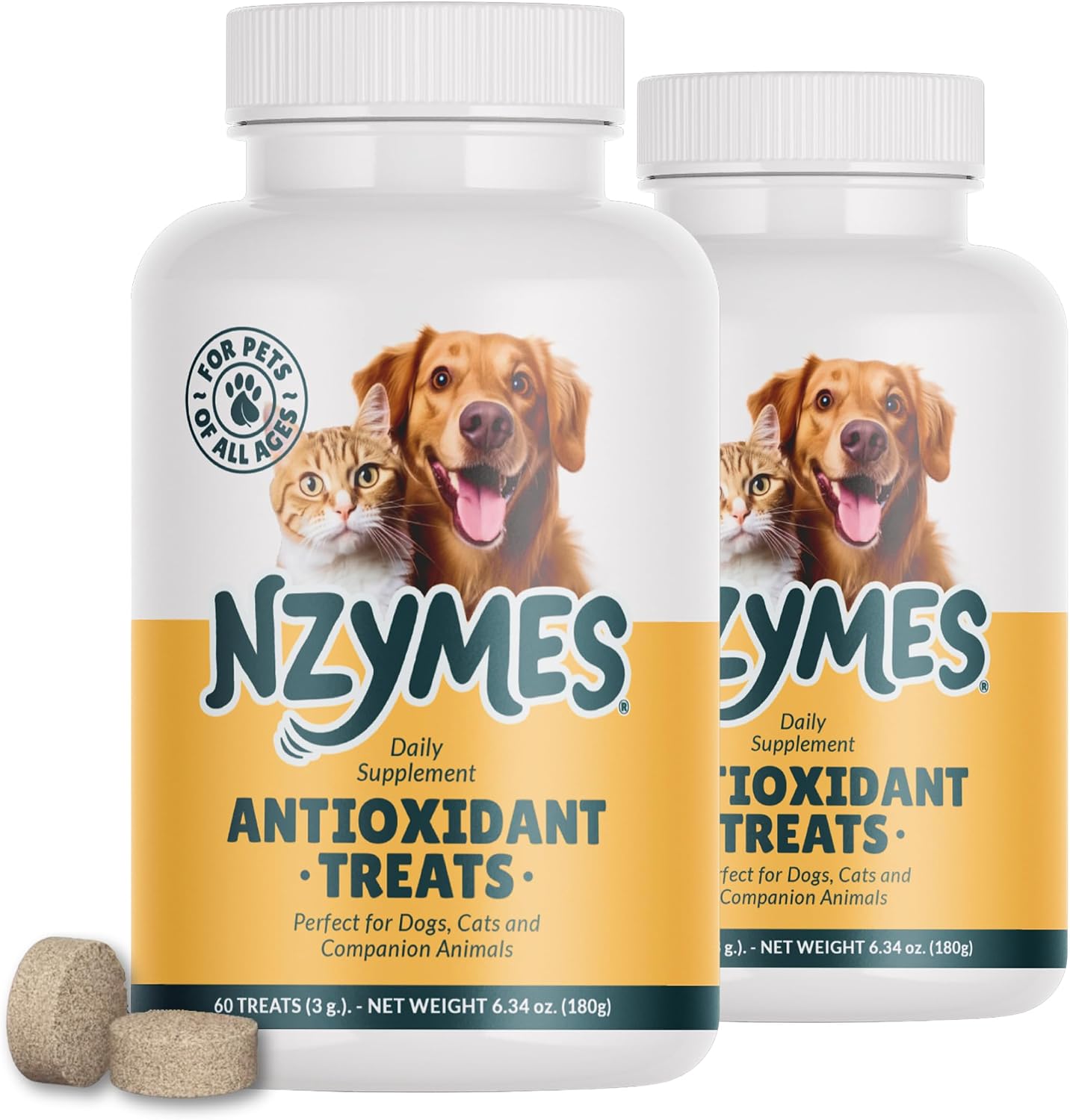 Antioxidant Treats - for Dogs Joints, HIPS, Paralysis, Skin, Coat, Hair Loss, Aging, Digestion, Neurological, Seizures - 60 Treats - Made in The USA