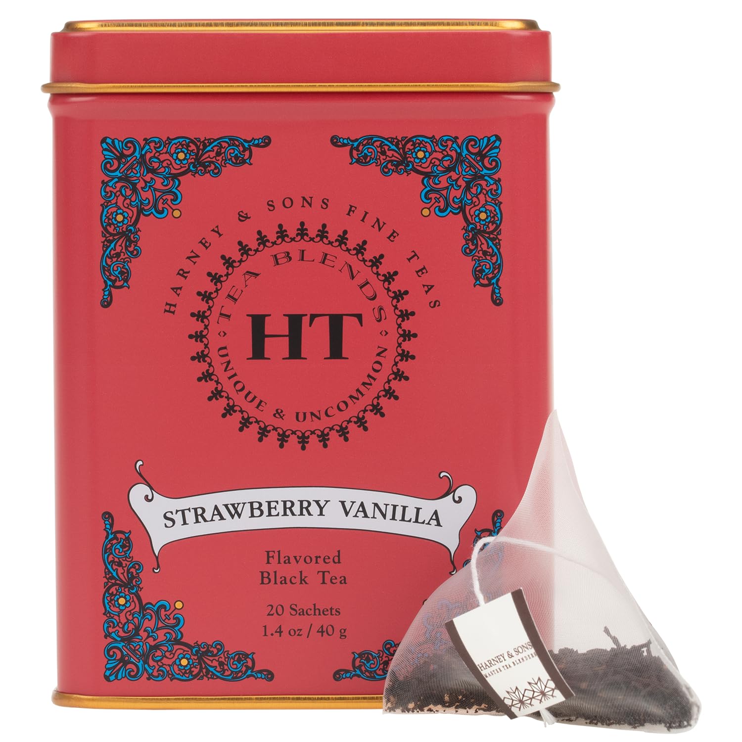 Harney & Sons HT Organic Supreme Green Tea, 20 Sachets, Tea Tin | Organic green tea with 20 sachets in a reusable tea tin. Caffeinated.