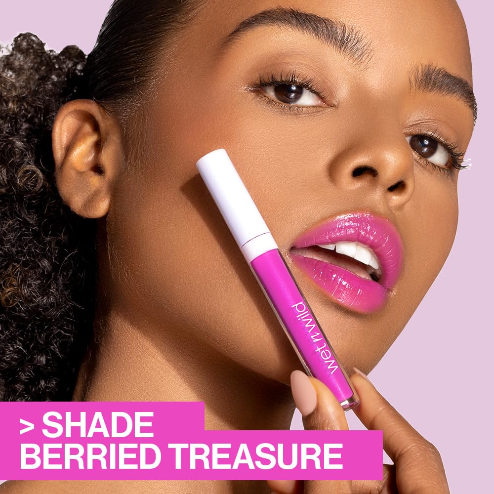 wet n wild MegaSlicks Lip Gloss, Ultra-Glossy, Vitamin-E Enriched, Ultra-Gloss High Shine Moisturizing, Cruelty-Free & Vegan - Bronze Berry
