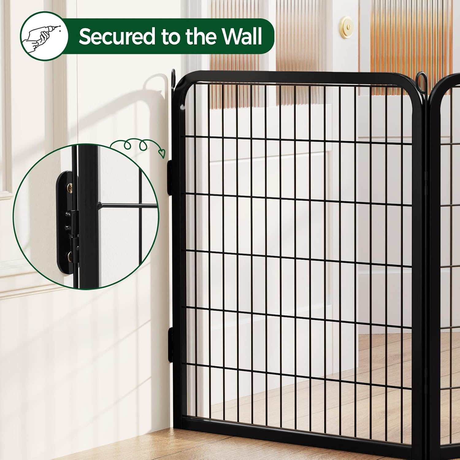 Yaheetech Dog Playpen 24in 16 Panels Pet Fence for Indoor Yard RV Camping | Easy Setup, Heavy Duty Rustproof Frame with Secure Latch Door, DIY Layouts,Foldable Storage, for Puppies & Small Dogs