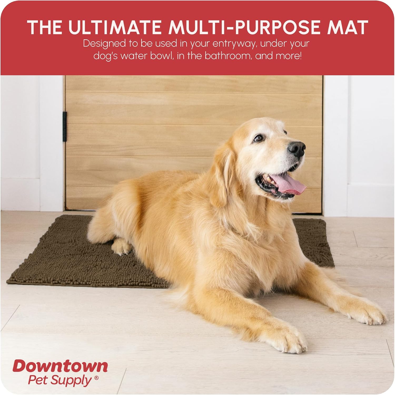 Dog Mud Mat, 31" x 20" Sage – Thick Microfiber Entry Rug for Snow, Mud & Salt – Absorbent, Quick-Dry, Washer-Safe & Non-Slip, Medium