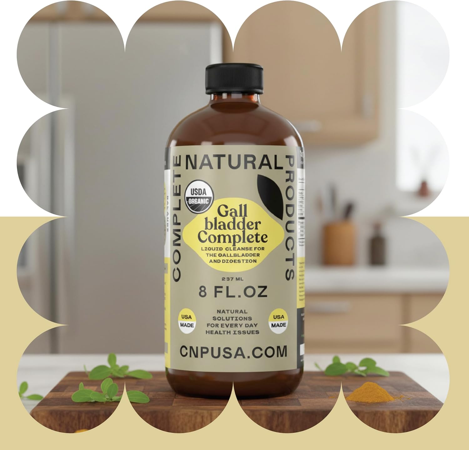 Gallbladder Complete 8oz Organic Liquid Concentrate - Organic Gallbladder Support Formula with Apple Cider Vinegar Digestive Bitters Stone Breaker