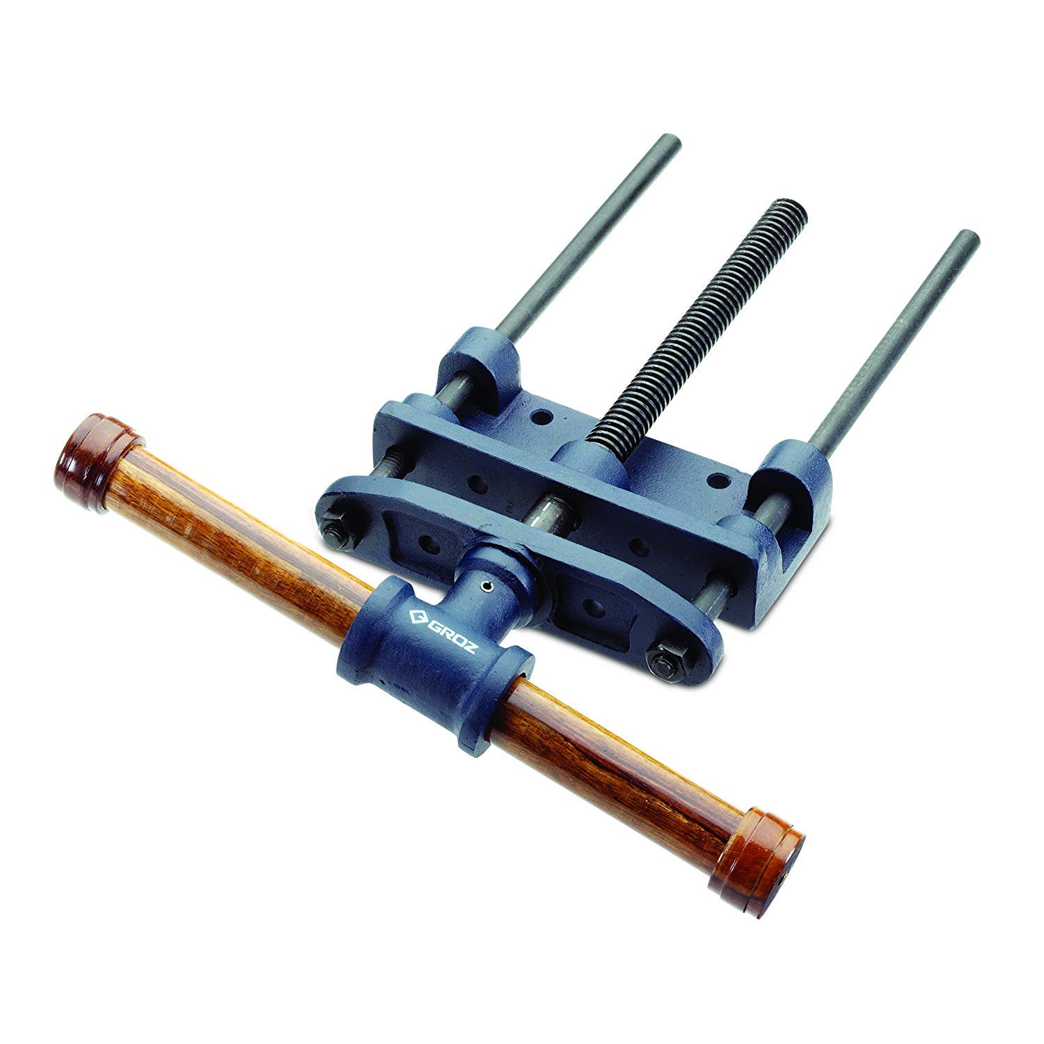 Groz Woodworking Front Vise, 7-1/8" Jaw Width, 8-1/4" Jaw Opening, Cast Iron Body and Handle Socket, Precision Rolled Threads with Twin Guides
