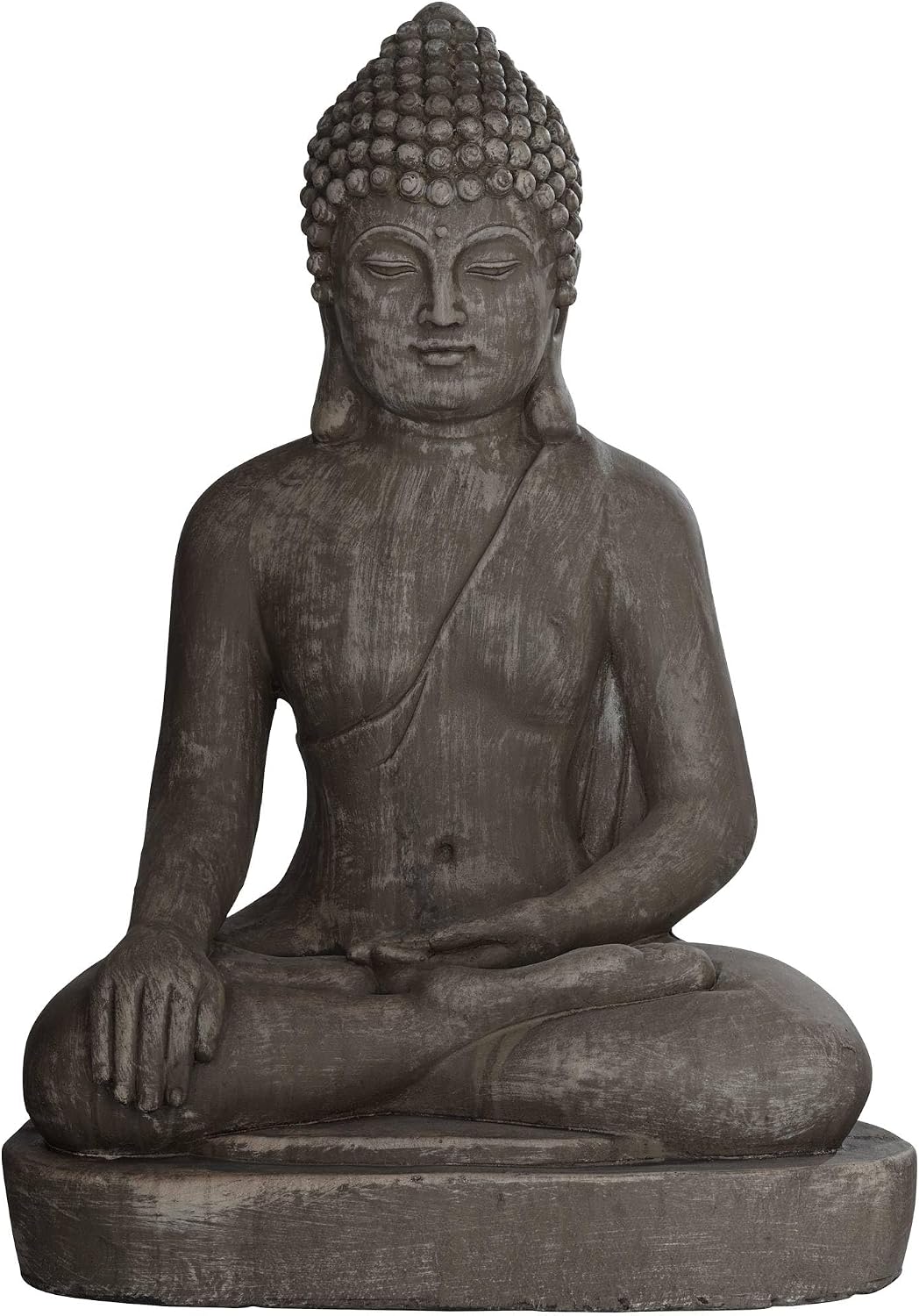 John Timberland Sitting Buddha 29 1/2" High Sandstone Outdoor Statue | Sculpture Zen Asian Japanese Garden Decor Front Porch Patio Yard Outside Home Balcony House Exterior Weathered Light Finish