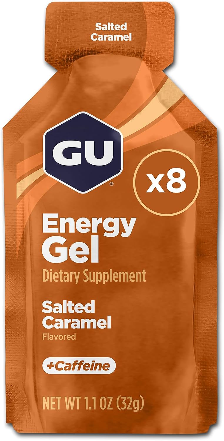 GU Energy Original Sports Nutrition Energy Gel, Vegan and Dairy-Free On-the-Go Energy for Any Workout, Vanilla Bean, 8-Count