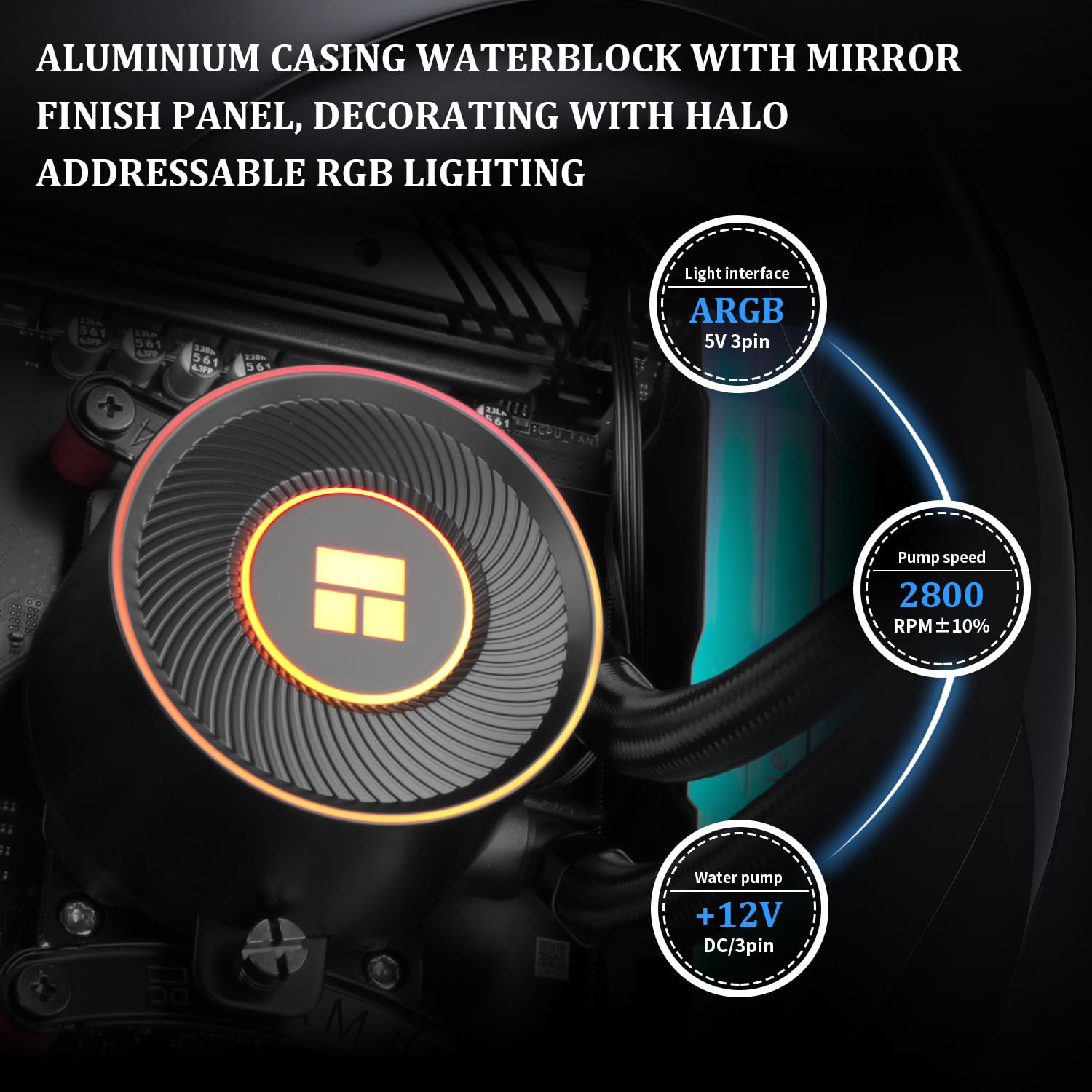 Thermalright Aqua Elite 360 V5 ARGB Black-CPU Liquid Cooler,Pump Speed-2800RPM,for AM4/AM5,Intel LGA1150/1151/1200 /1851/1700,High-Performance Radiator