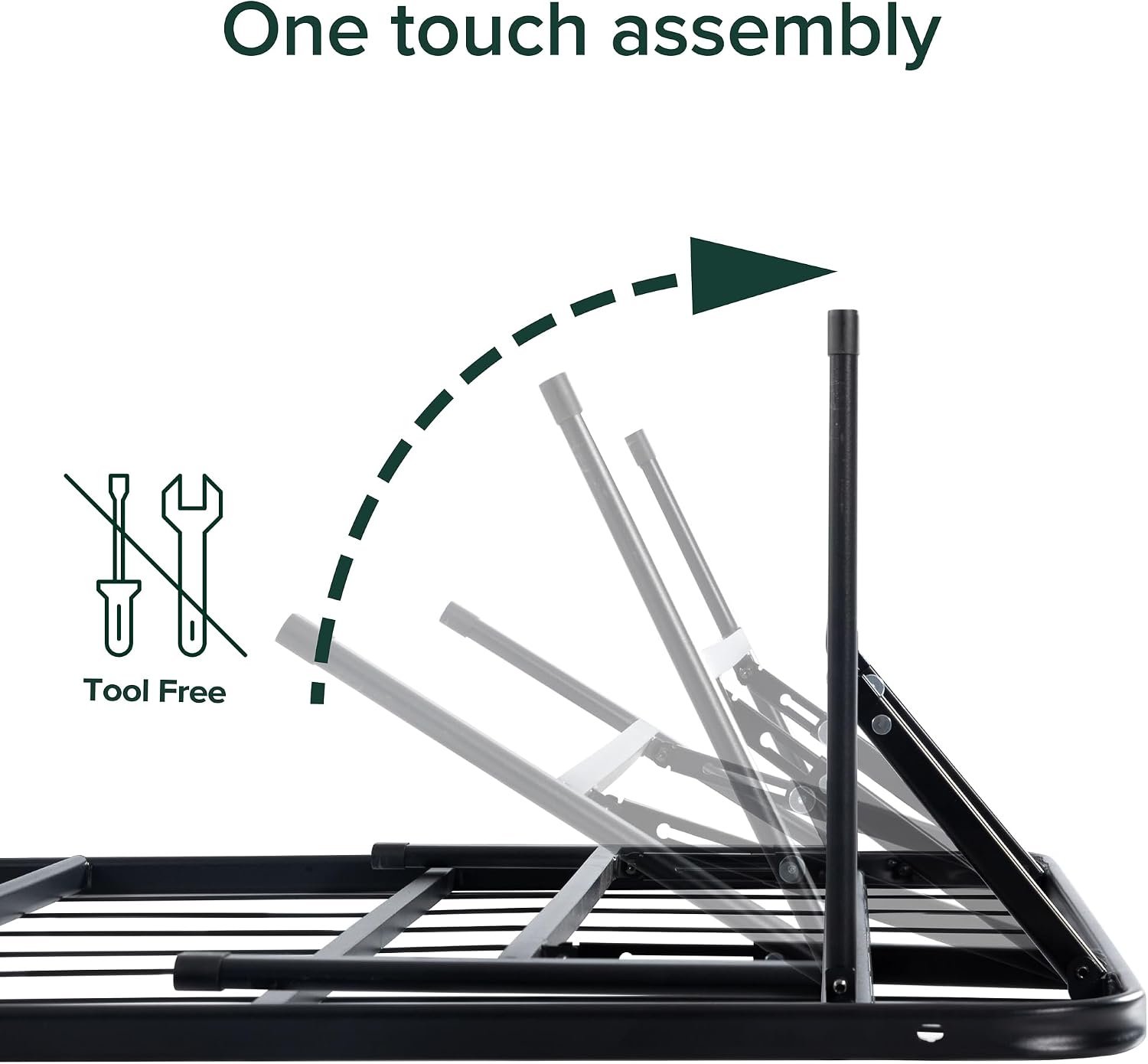 Zinus SmartBase Tool-Free Assembly Mattress Foundation, 14 Inch Metal Platform Bed Frame, No Box Spring Needed, Sturdy Steel Frame, Underbed Storage, Black, Queen