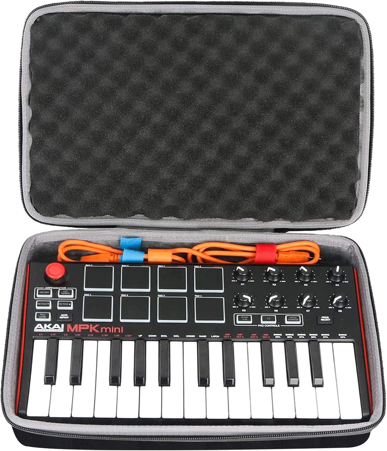 co2CREA Hard Case for Akai MPK Mini MKII/Play 25 Key Keyboard Controller | Compatible with MIDI Keyboard Controller, Travel Protective Storage Bag with Mesh Pocket & Handle