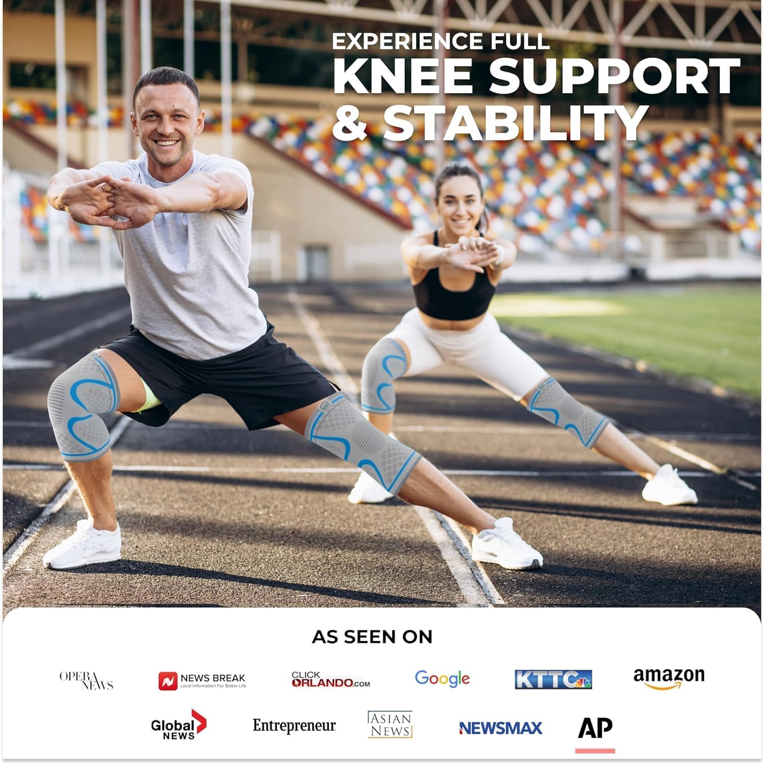 Modvel Compression Knee Brace for Women & Men - 2 Pack Knee Brace for Women Running Knee Pain, Knee Support Compression Sleeve