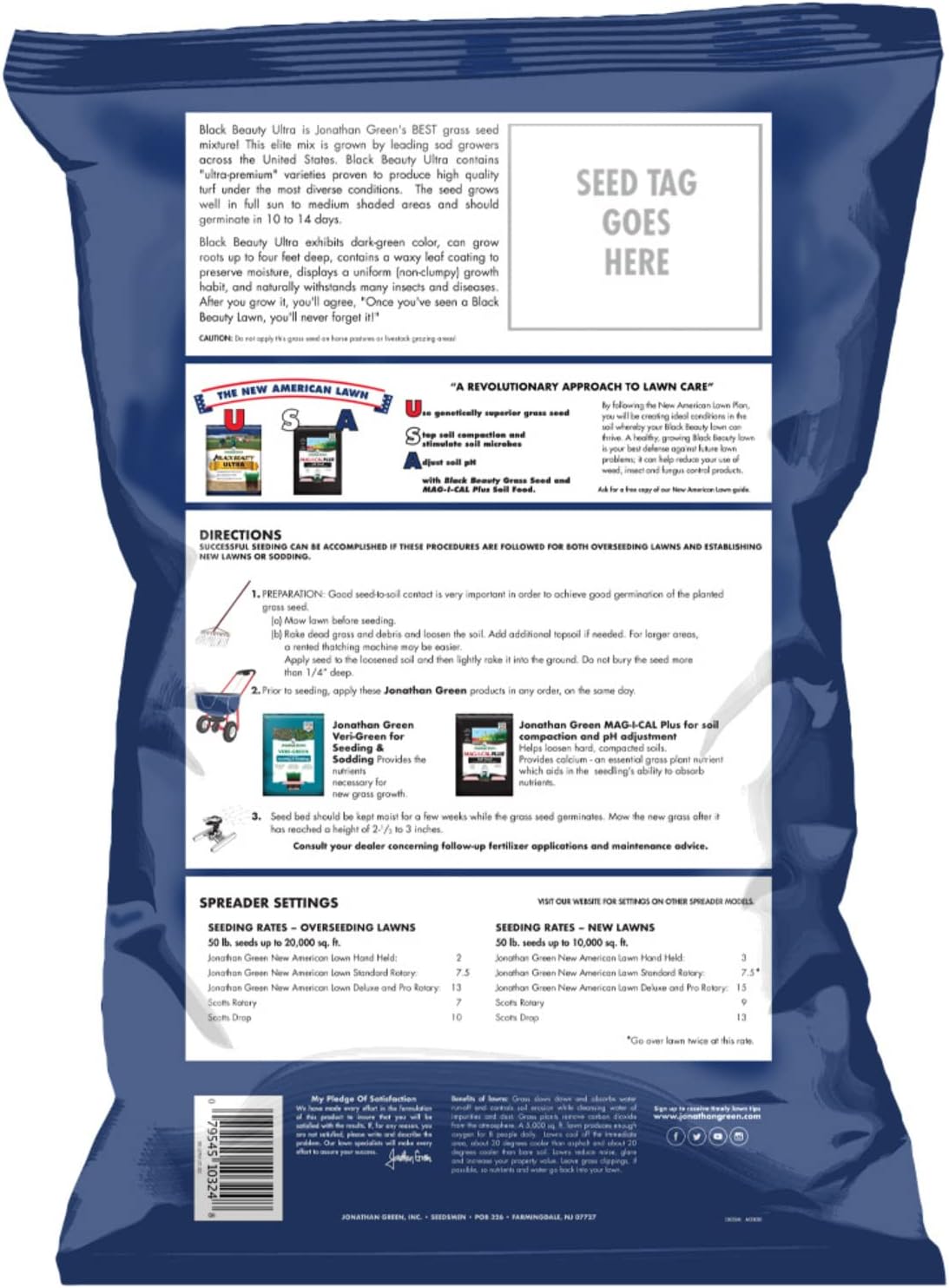 Jonathan Green (10323) Black Beauty Ultra Grass Seed - Cool Season Lawn Seed (25 lb)