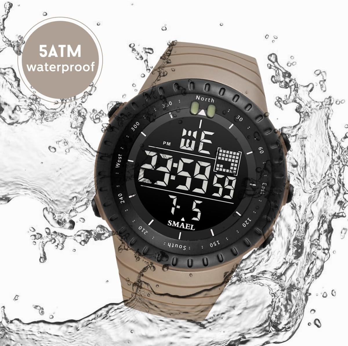 L LAVAREDO Mens Digital Watch Sports Military Watches Waterproof Outdoor Chronograph Wrist Watches for Men with LED Back Ligh/Alarm/Date
