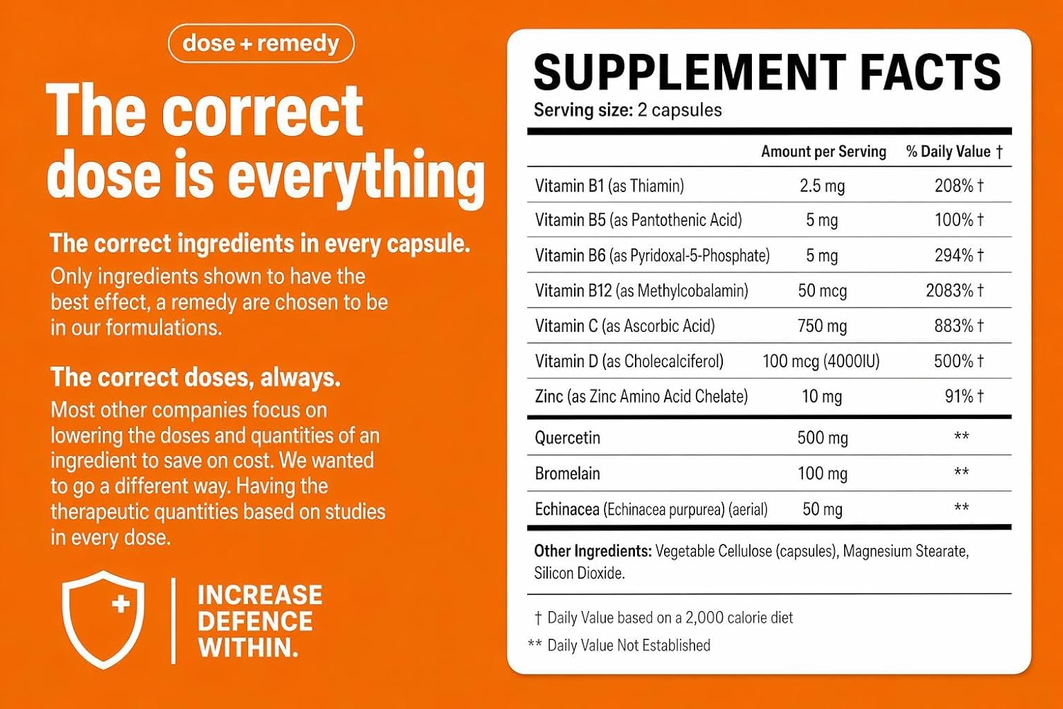 Dose of Immunity Immune Support Supplement & Booster for Adults, Zinc, 60ct
