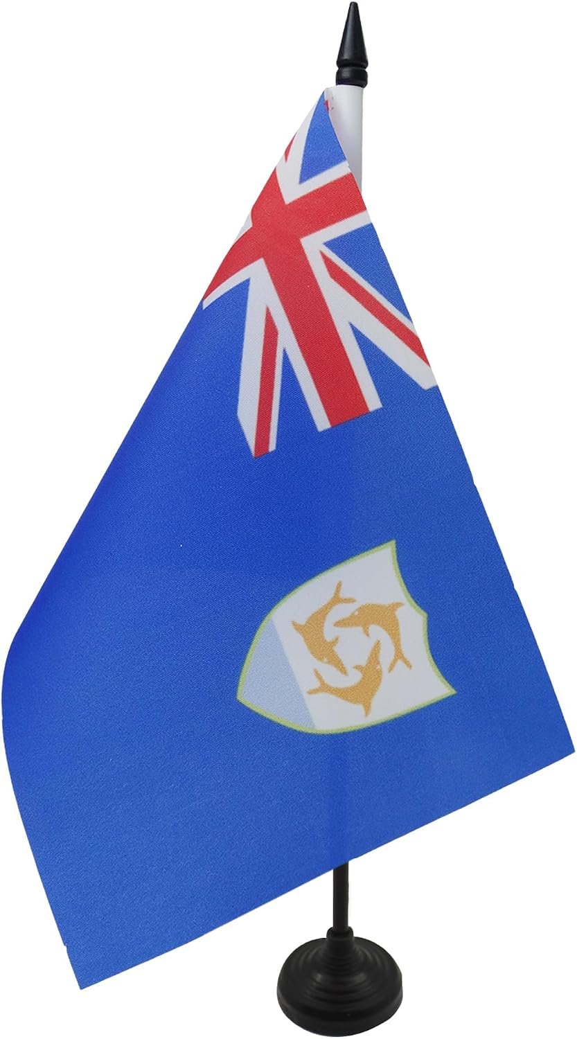 AZ FLAG Nicaragua Table Flag 4x6 in 100D Polyester Plastic Base | Indoor use Nicaraguan 15x10 cm desk flag stitched finish with reinforced edges with plastic pole