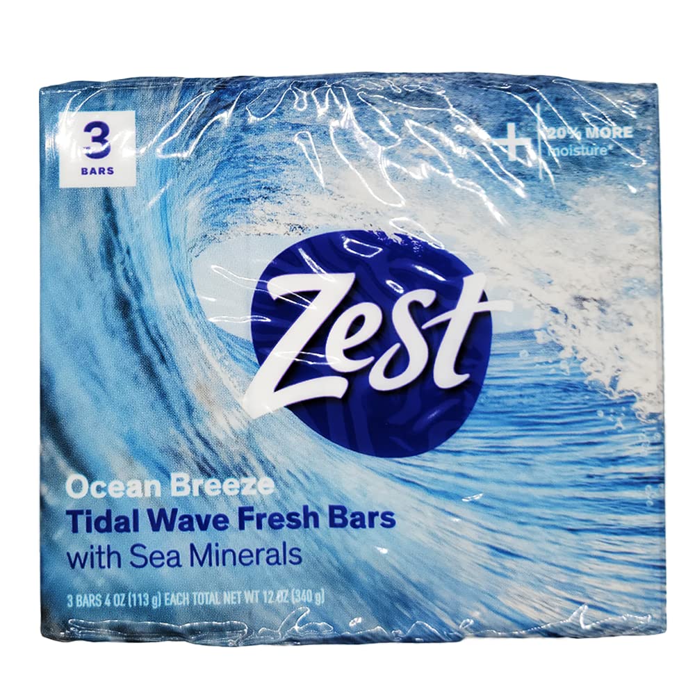 Zest 8-Bar Bath Size Soap, Aqua, 4 Ounce per bar, 8 bars, 32 Ounce
